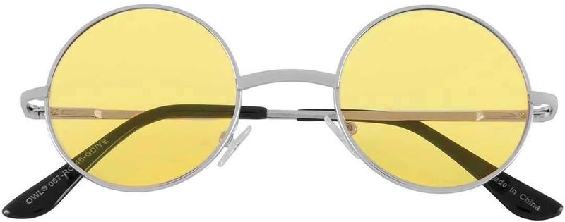 OWL Round Sunglasses Metal Frame Hippie Sunglasses UV400 Polycarbonate Circle Lens John Lennon Sunglasses for Men Women - Image 3